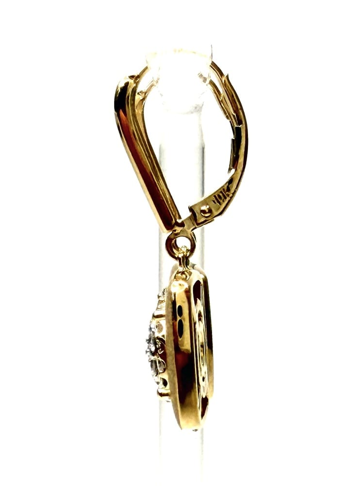 10K Yellow Gold Diamond Drop Earrings 5