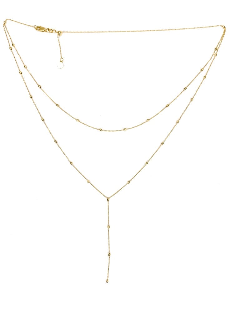 10K Yellow Gold Lariat Y Necklace 2