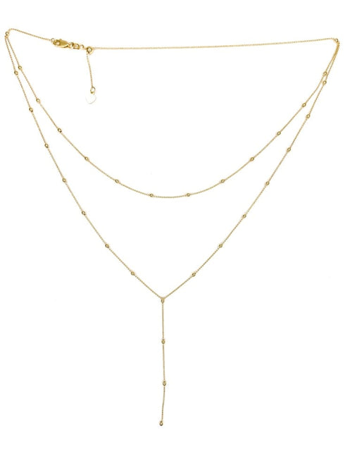 10K Yellow Gold Lariat Y Necklace 2