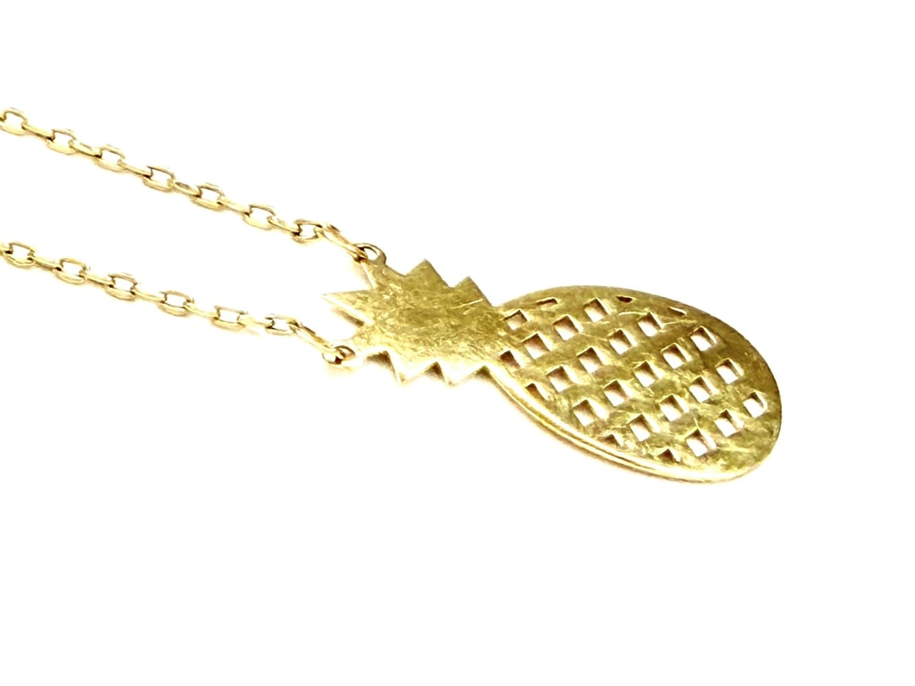10K Gold Pineapple Charm Necklace 2