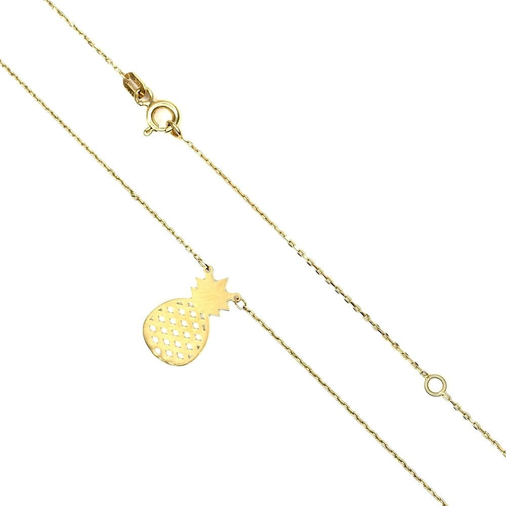 10K Gold Pineapple Charm Necklace 3