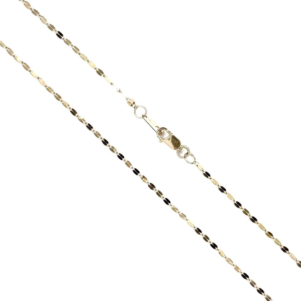 10K Yellow Gold Mirror Chain Necklace 2