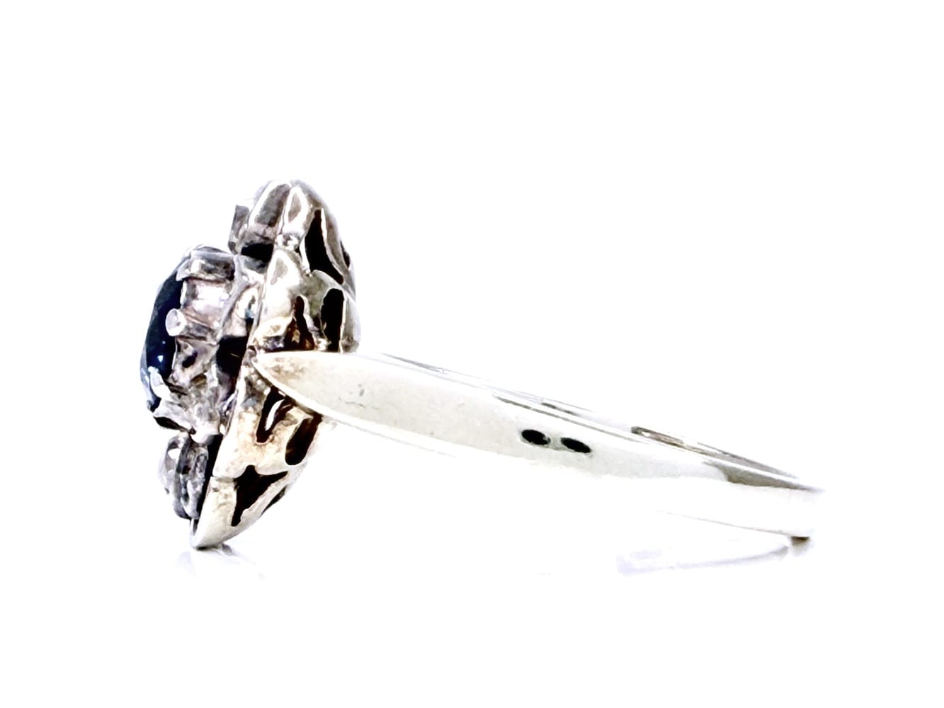 14K White Gold Sapphire & Diamond Ring 2