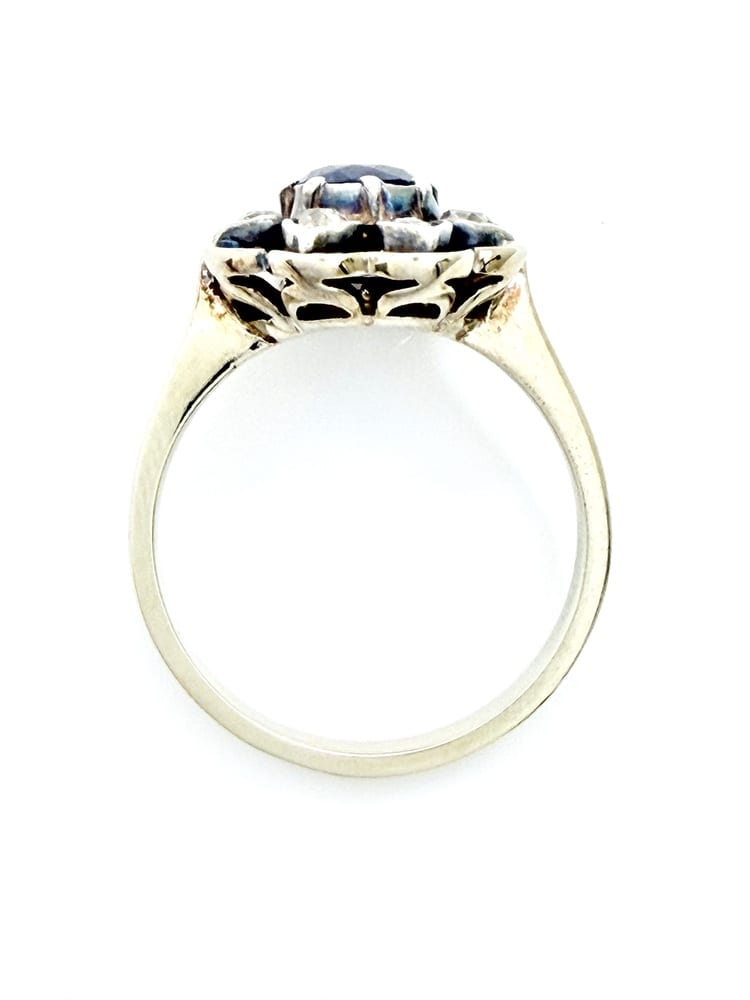 14K White Gold Sapphire & Diamond Ring 4