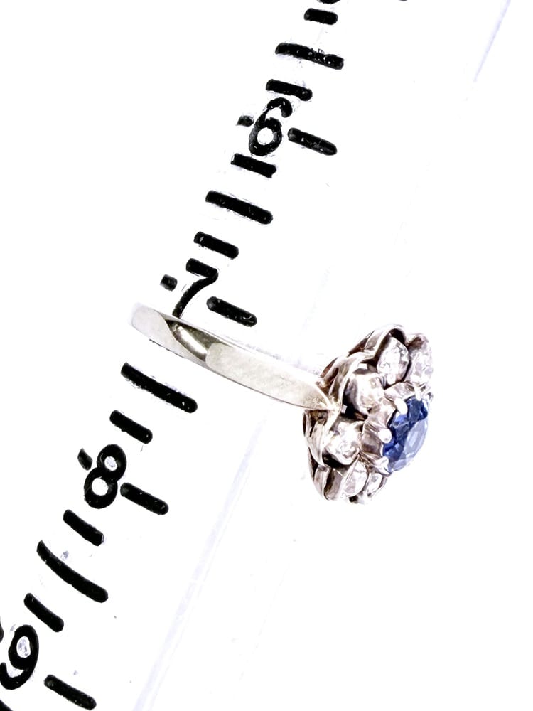 14K White Gold Sapphire & Diamond Ring 5