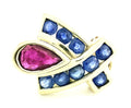 10K Gold Ruby & Tanzanite Ring Size 6 1