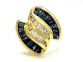 18K Yellow Gold Diamond & Sapphire Ring 1