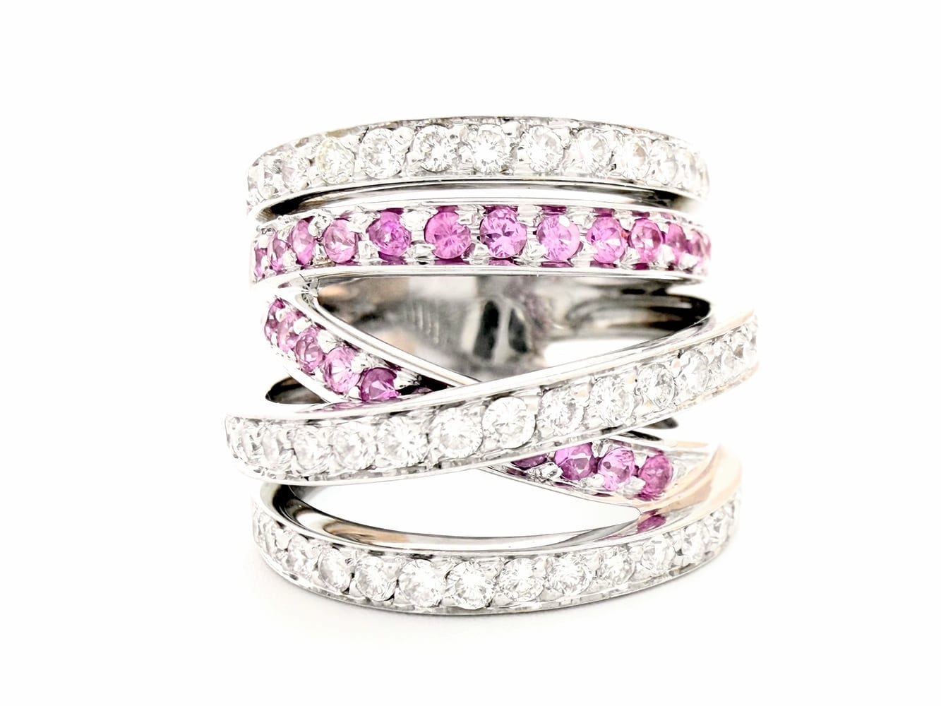18K White Gold Sapphire & Diamond Ring 1