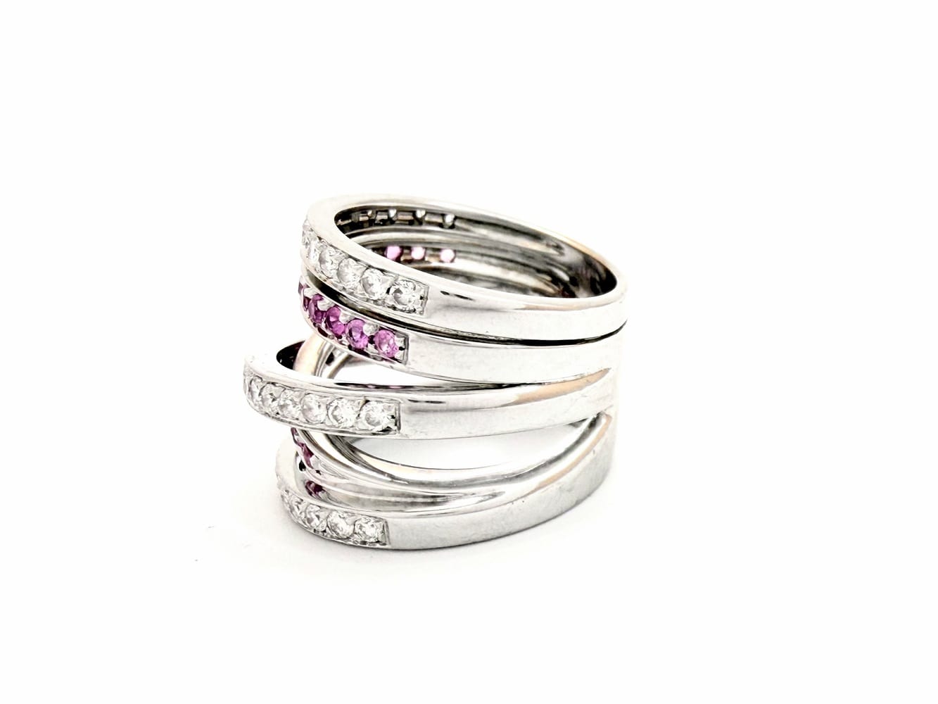 18K White Gold Sapphire & Diamond Ring 3