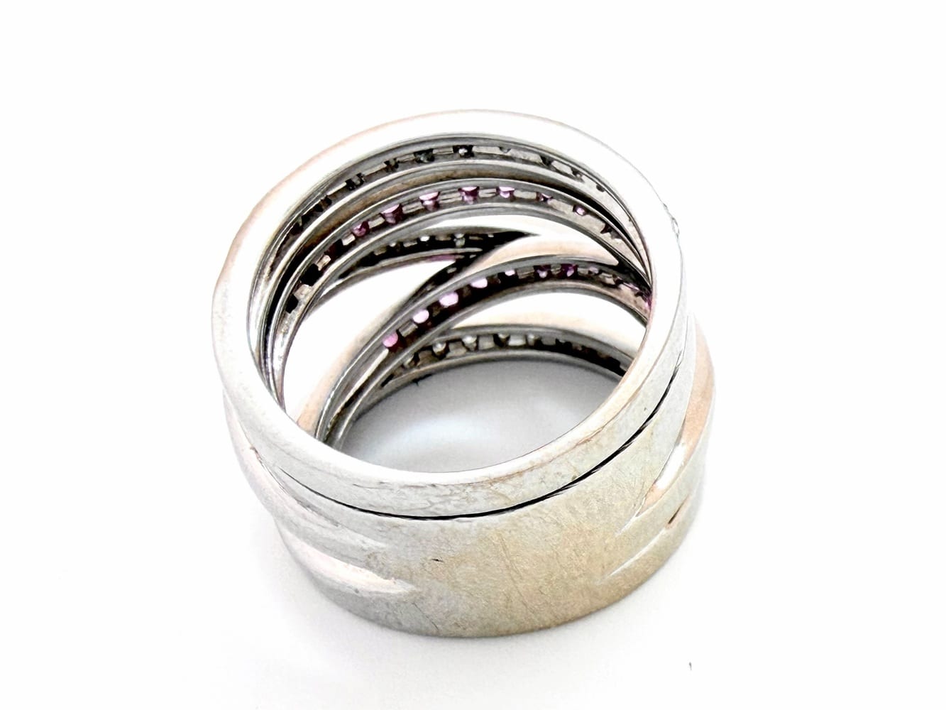 18K White Gold Sapphire & Diamond Ring 4