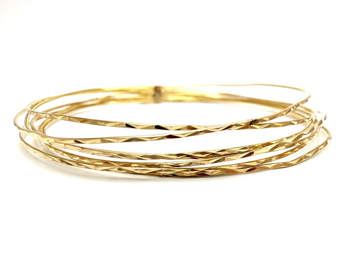 14K Yellow Gold 7-Day Connected Bangle 3