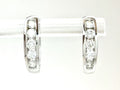 14K White Gold Diamond Hoop Earrings 1