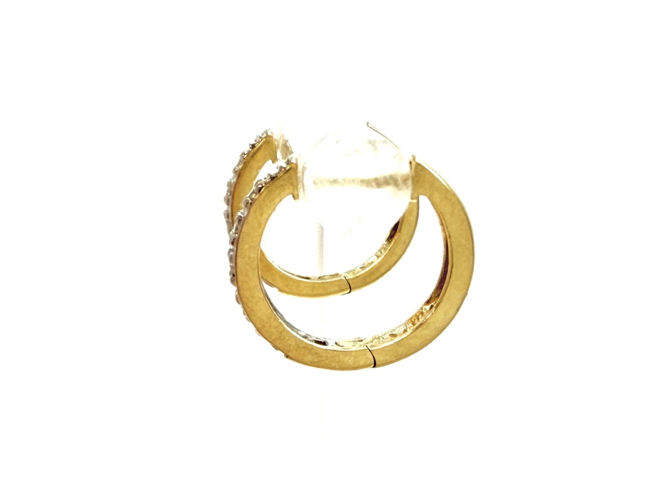 14K Gold Diamond Huggies Earrings 5