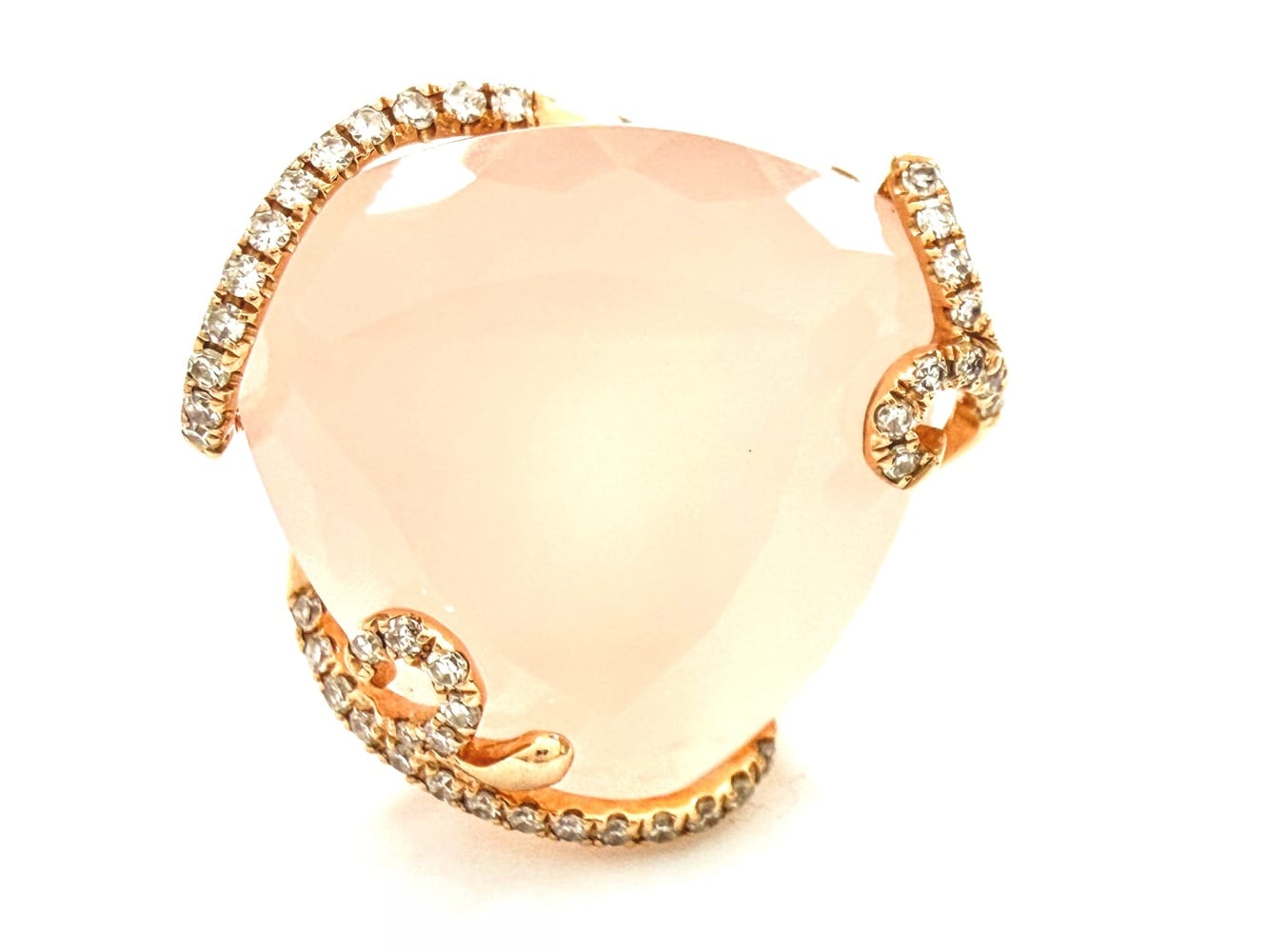 Effy Rose Quartz & Diamond Ring 2