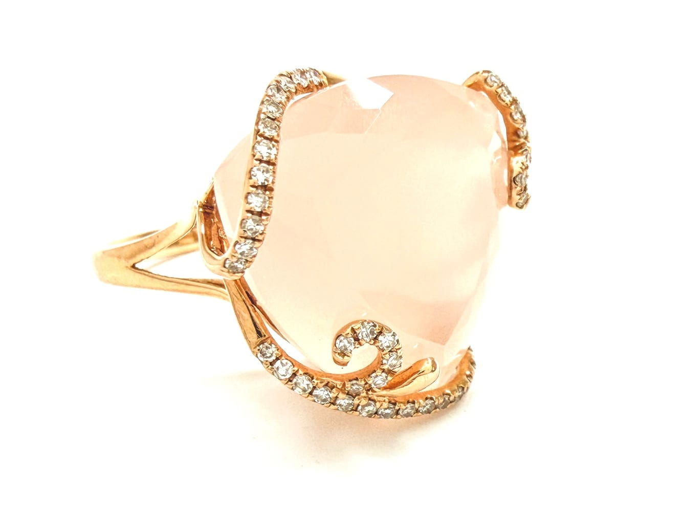 Effy Rose Quartz & Diamond Ring 3