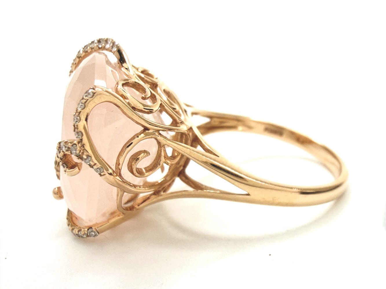 Effy Rose Quartz & Diamond Ring 4