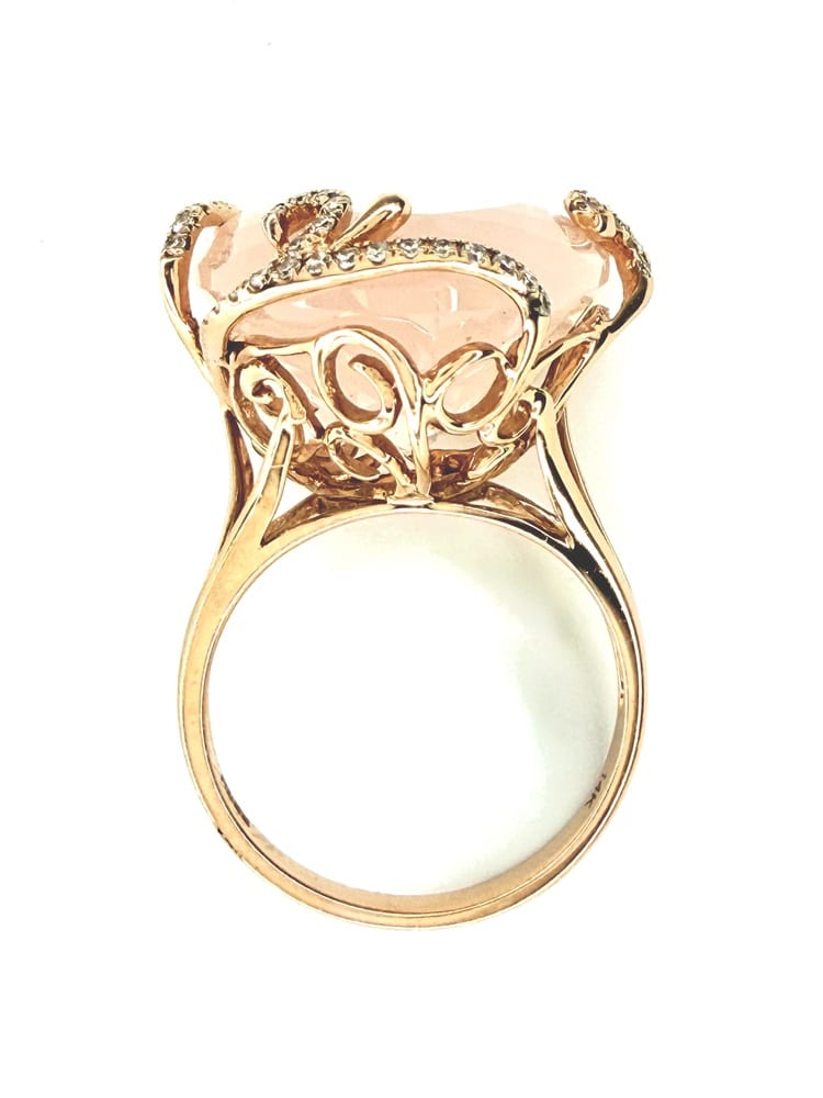 Effy Rose Quartz & Diamond Ring 6