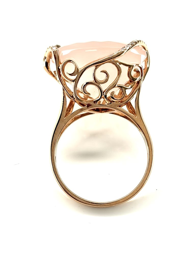 Effy Rose Quartz & Diamond Ring 7